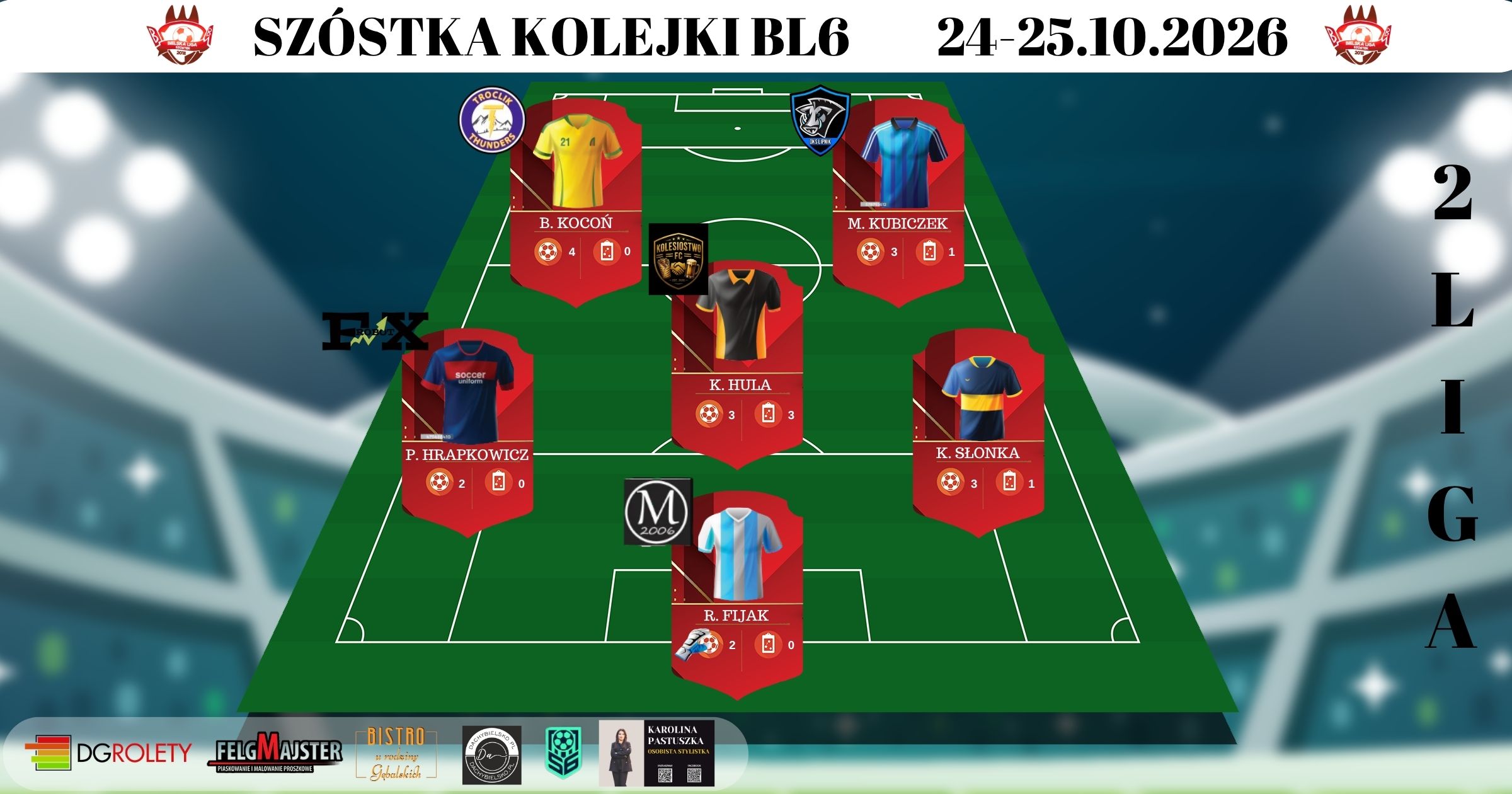 Szóstka Kolejki 2 Ligi 24-25.10.2026