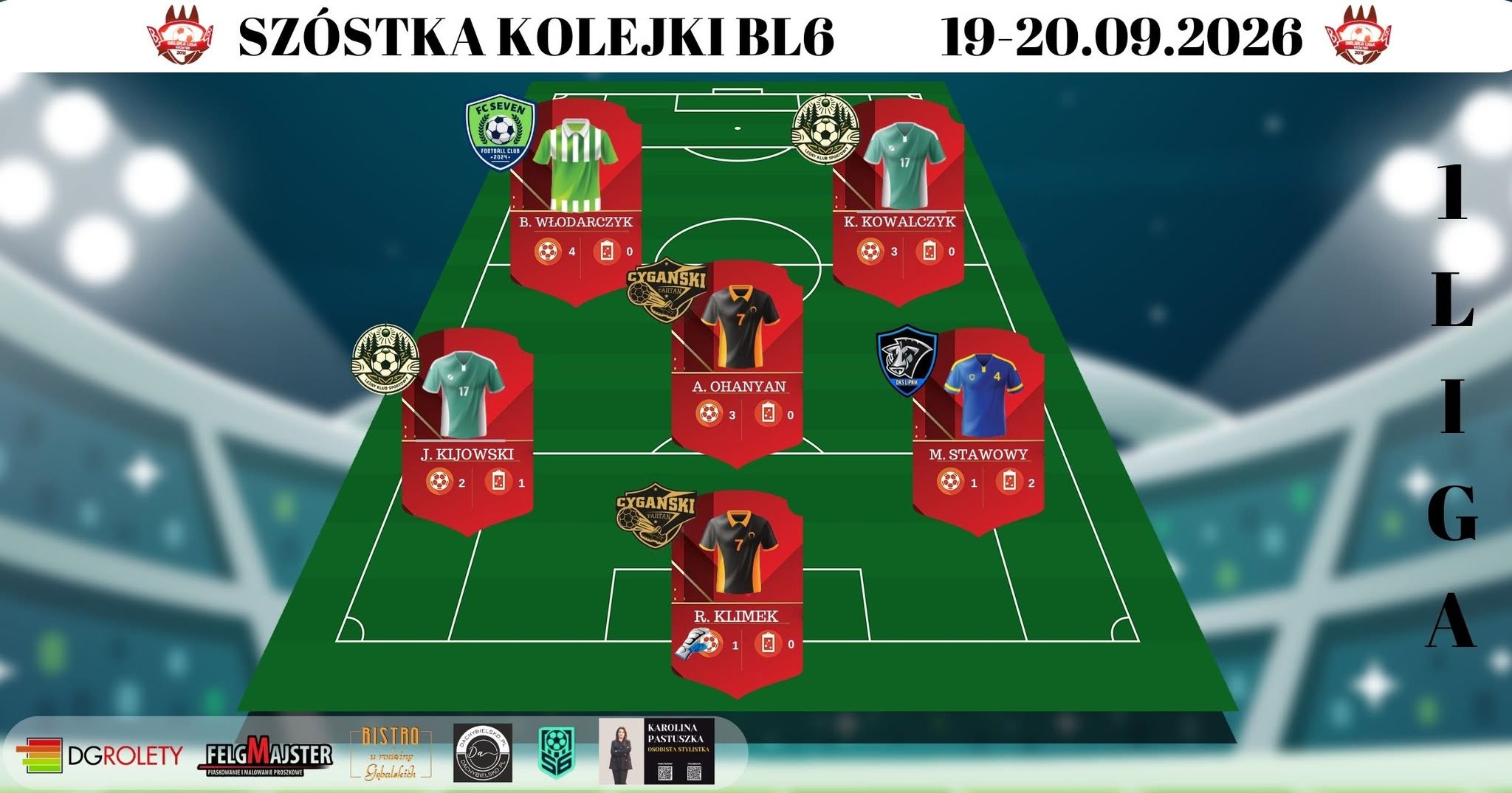 Szóstka kolejki 1 Ligi 19-20.09.2026