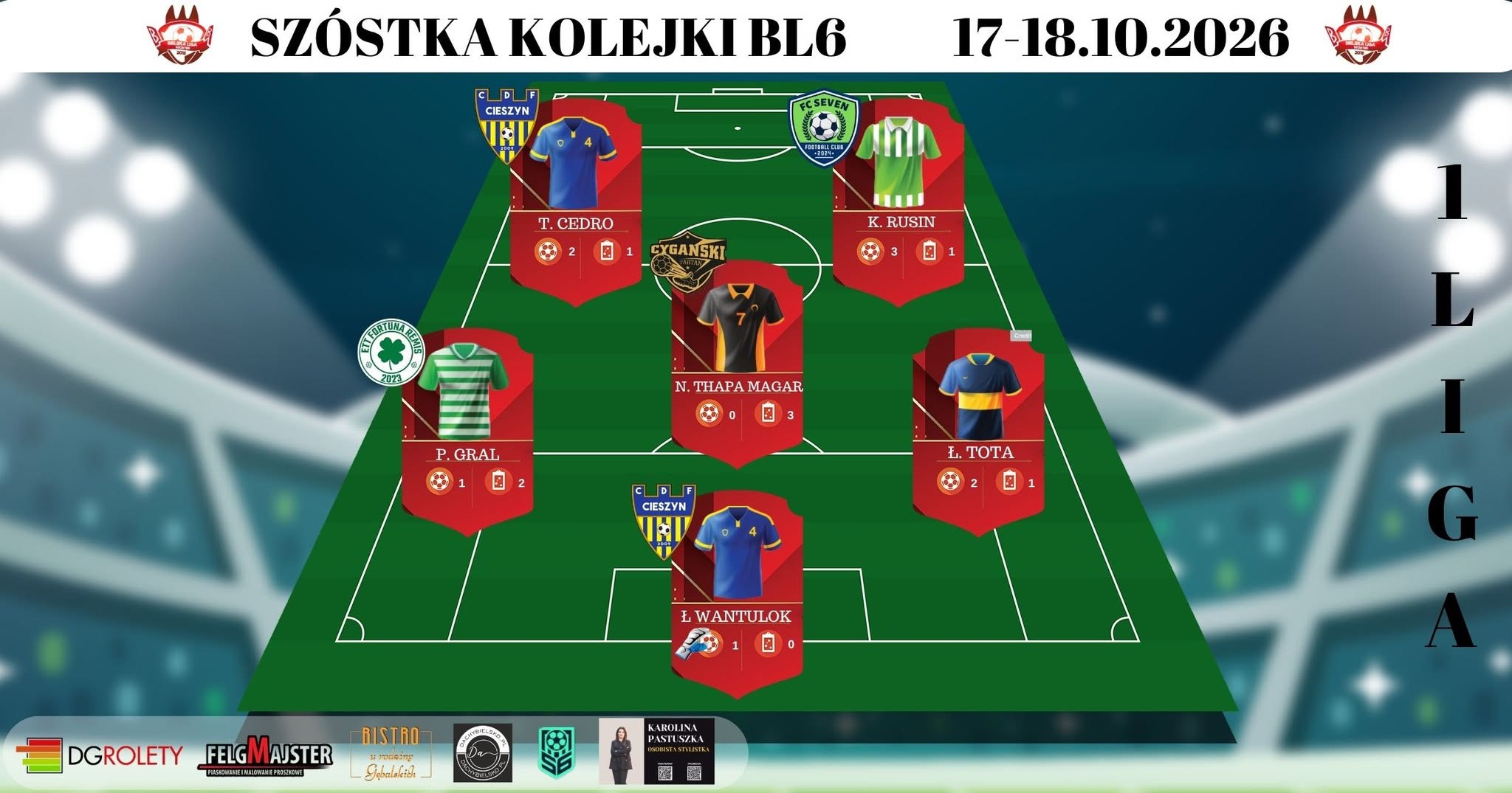 Szóstka kolejki 1 Ligi 17-18.10.2026