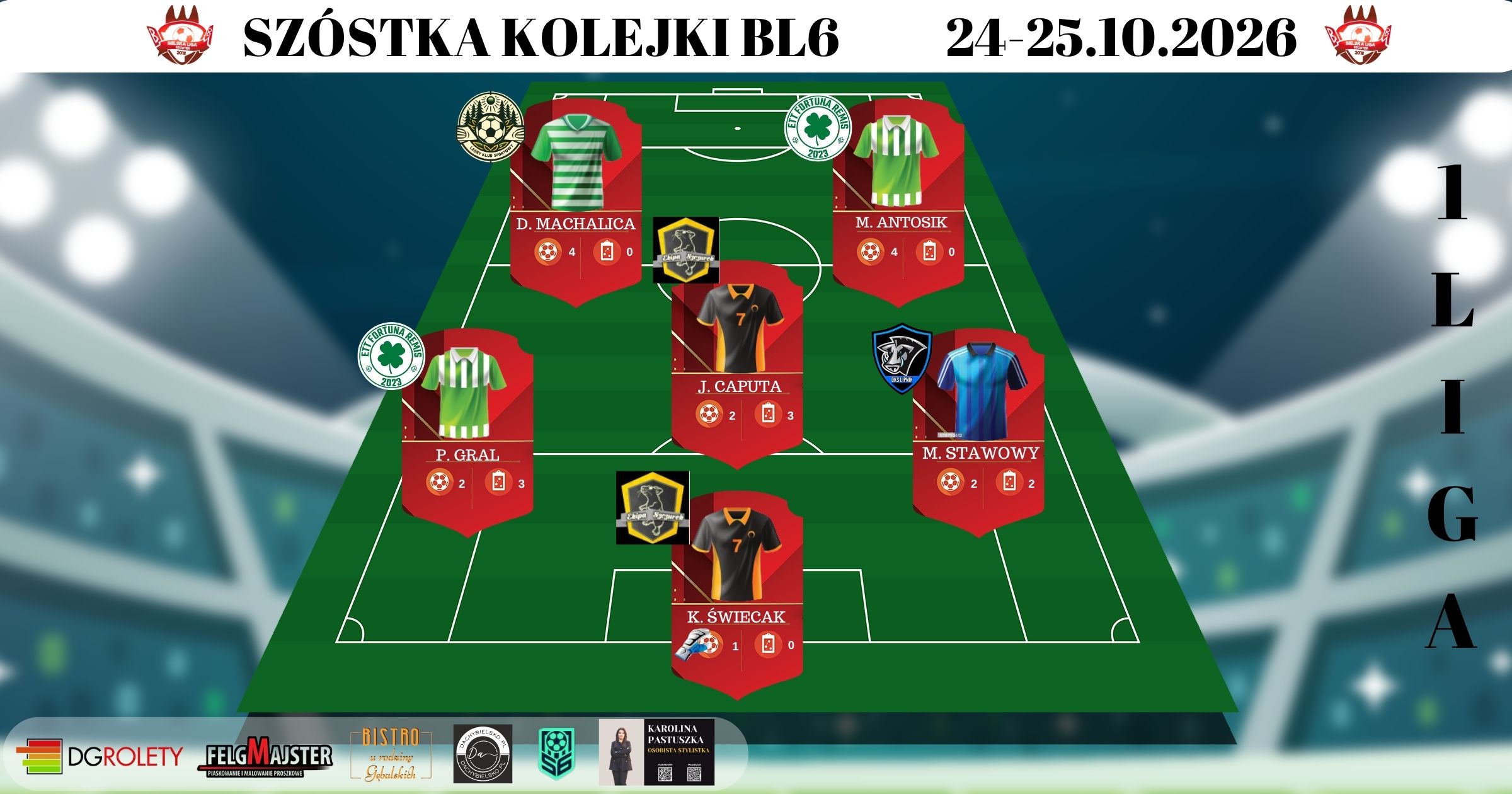 Szóstka Kolejki 1 Ligi 24-25.10.2026