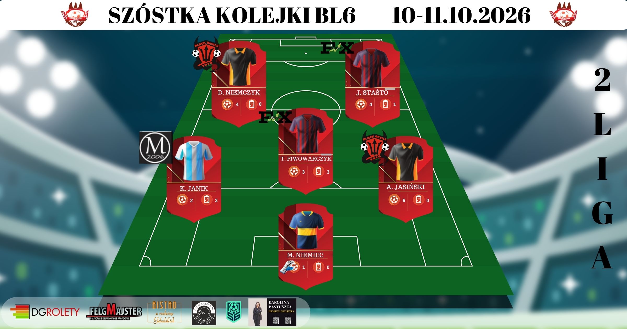 Szóstka kolejki 2 Ligi 10-11.10.2026